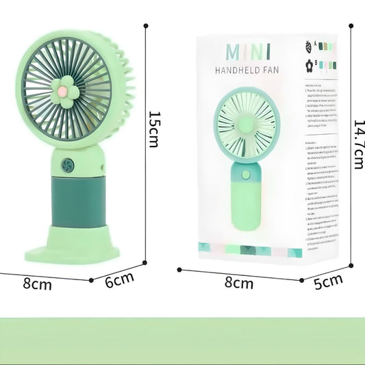 Ultra-Quiet Mini USB Handheld Fan with Phone Holder Stand