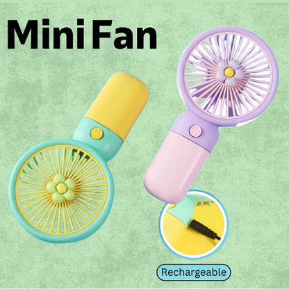 Ultra-Quiet Mini USB Handheld Fan with Phone Holder Stand